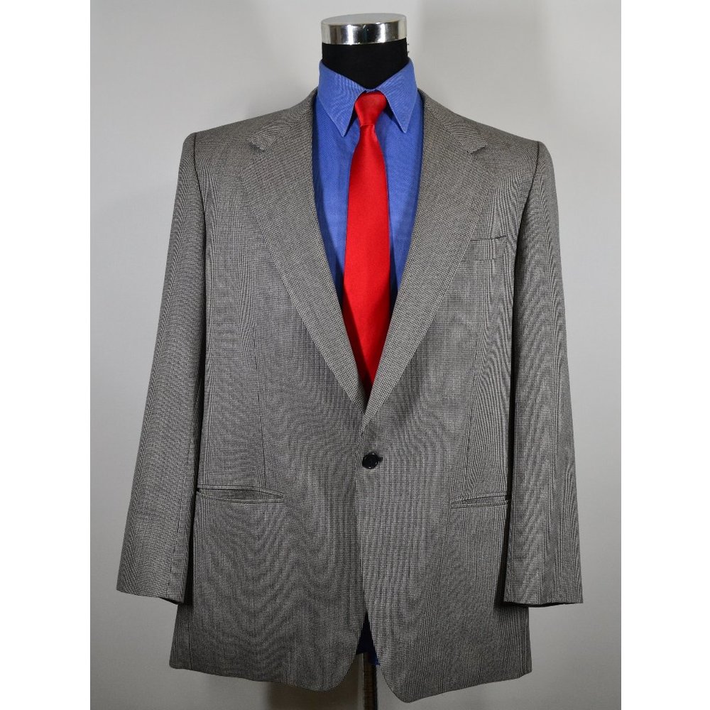 LeBaron 43L Sport Coat Blazer Suit Jacket Black Li
